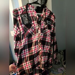 Gently Used Beautiful Disaster flannel hoodie